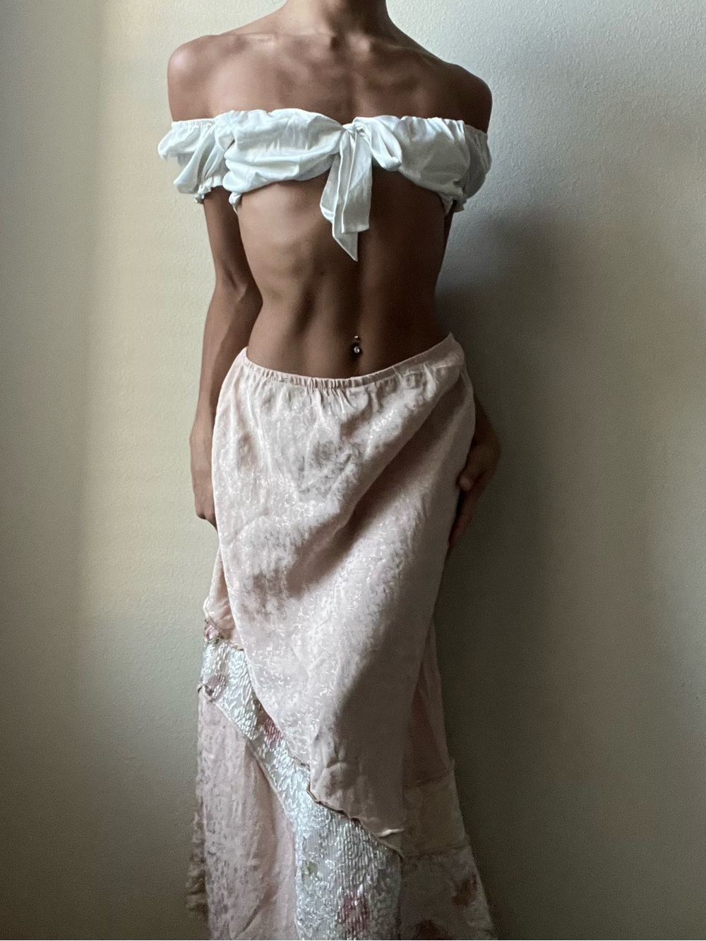 Light Pink Boho Maxi Skirt - Elegant Women's Skirt